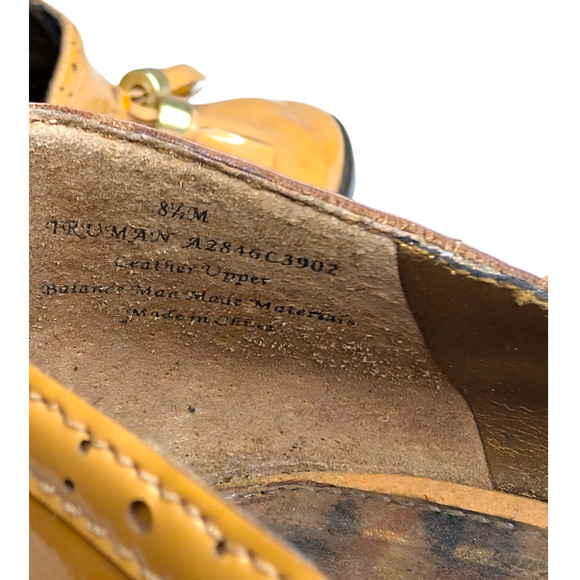 Sam Edelman TRUMAN Women Sz 8.5 Camel Colored Tassel Patent Leather Heel Shoes - Picture 10 of 11